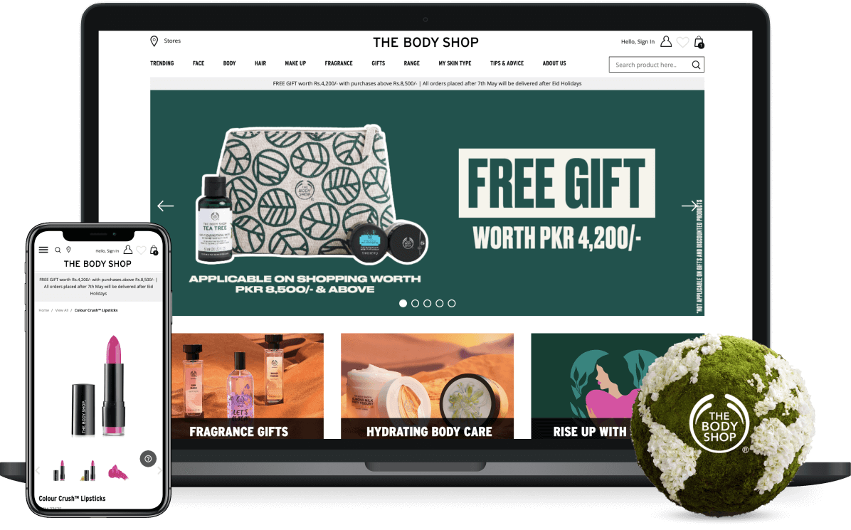 Thebodyshop Custom Ecommerce Solution