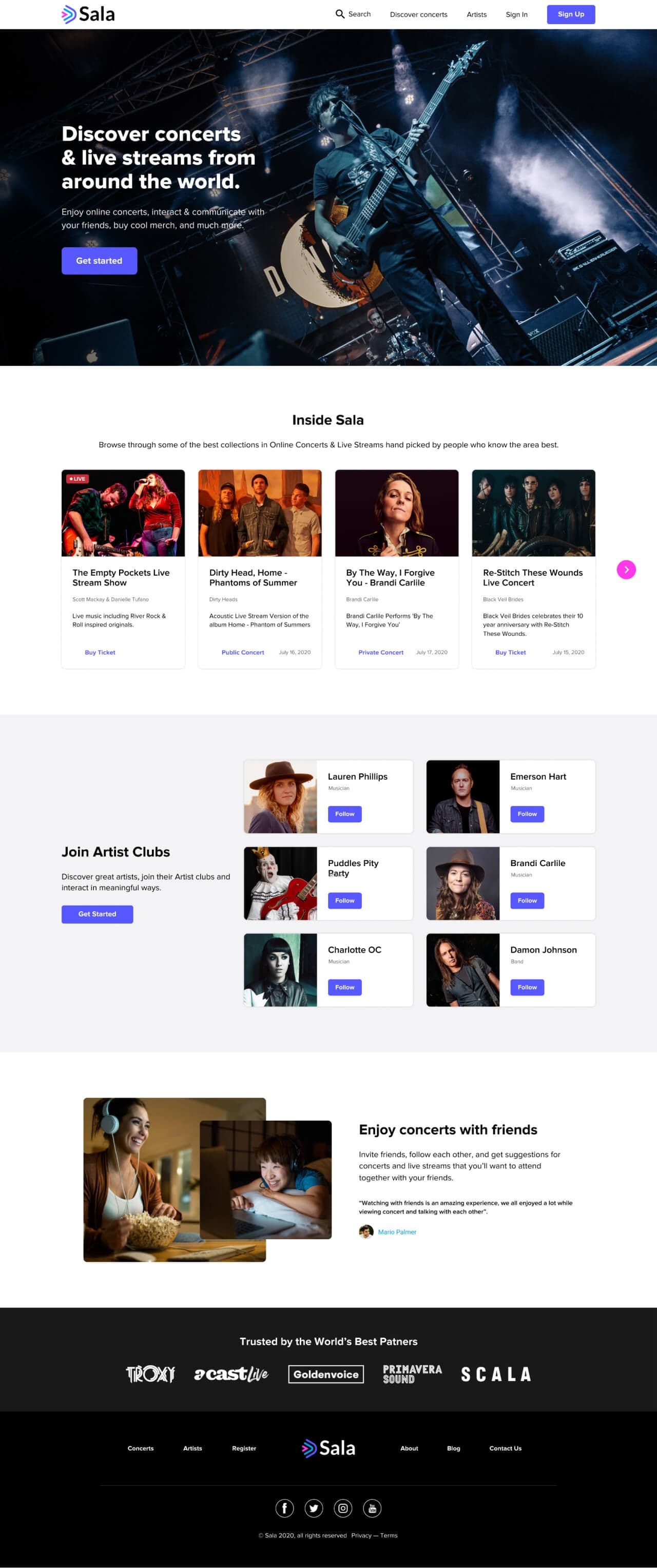 Stream Live Concerts with SALA