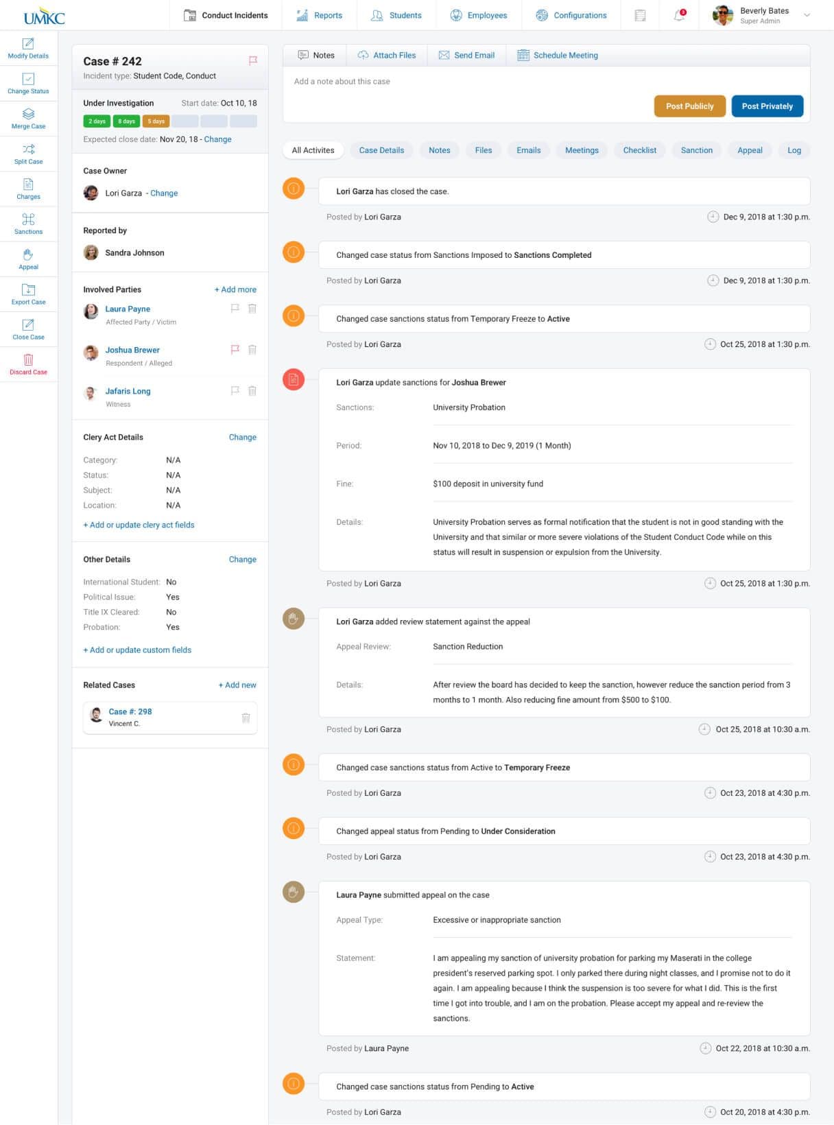 Case Management for Academia