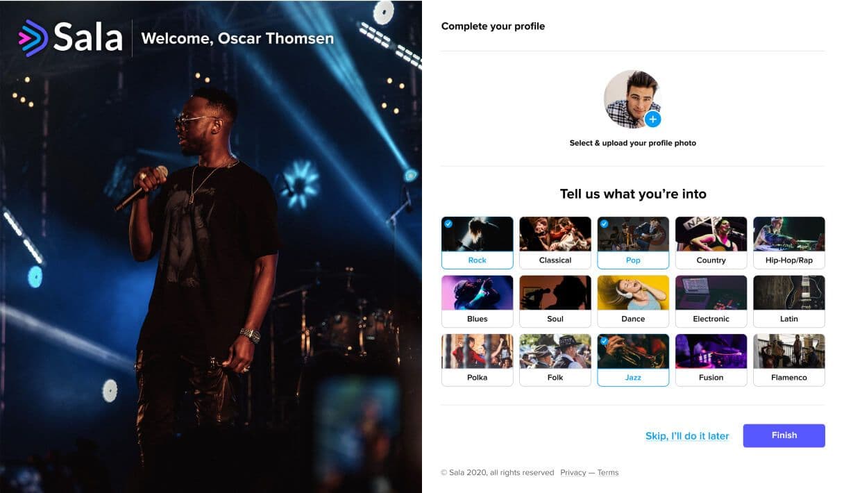 Stream Live Concerts with SALA