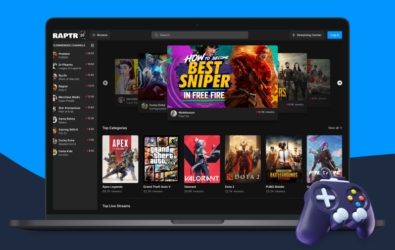 Raptr Games Live Streaming Platform